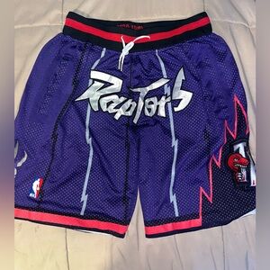 Mens Large 98-99 Toronto Raptors NBA Season Just Don Throwback Basketball Shorts